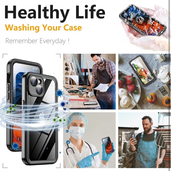 Temdan for iPhone 14 Case Waterproof,Built-in 9H Tempered Glass Screen Protector - Picture 2 of 10